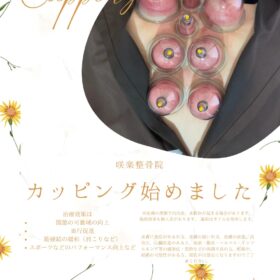 カッピング（吸い玉）施術を行っている様子